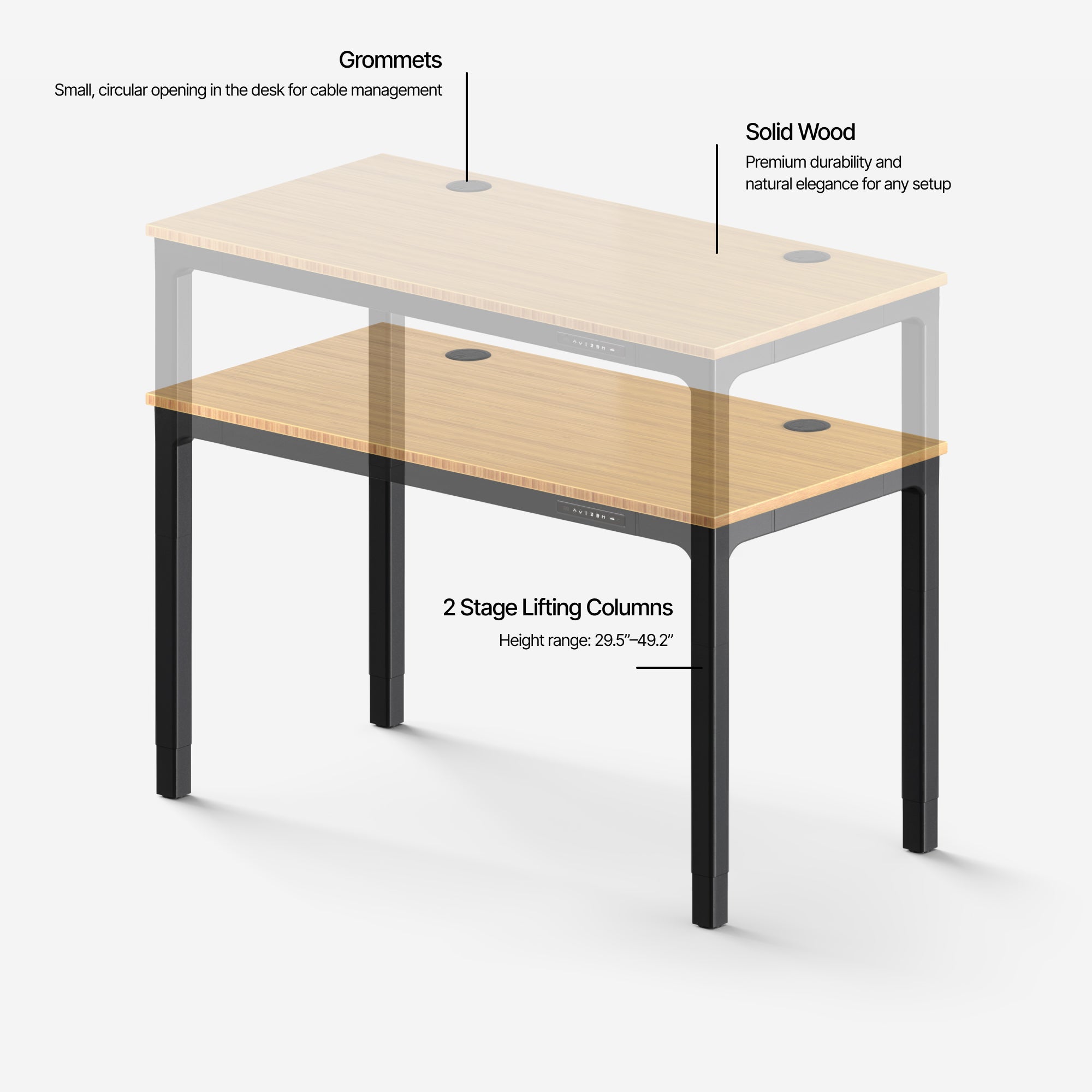 Leva Solid Wood Standing Desk