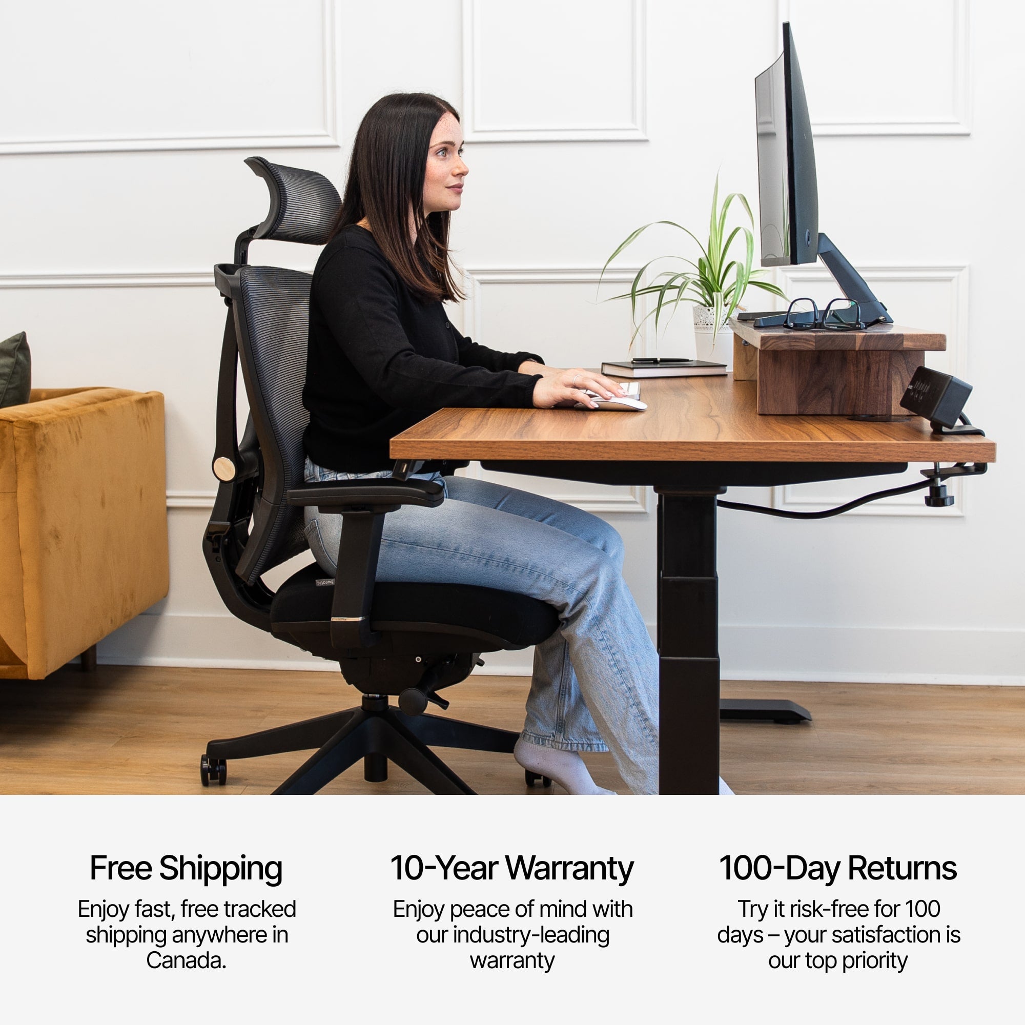 Bureau Ajustable Aspire en Laminé de Bois