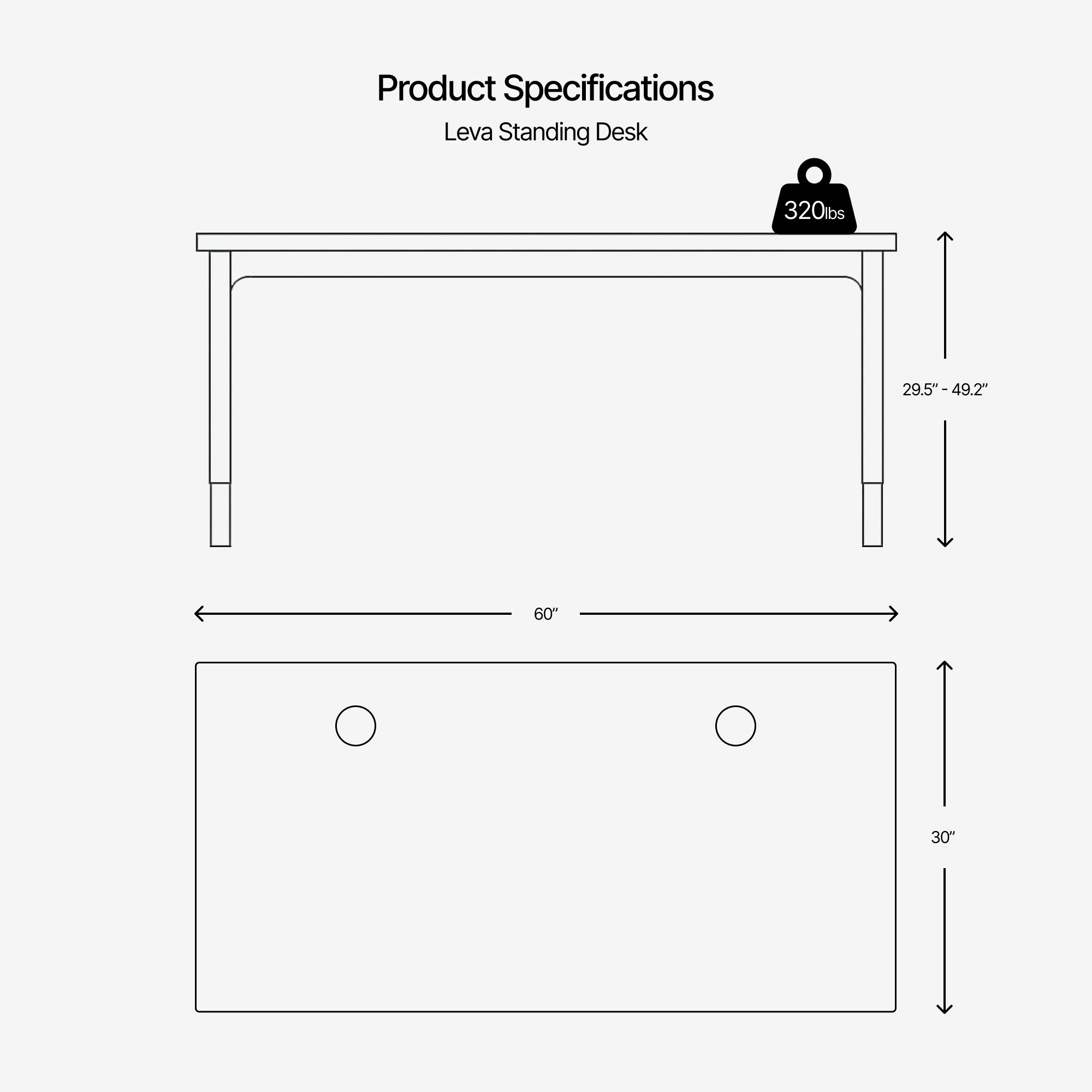 Bureau Ajustable Leva en Laminé