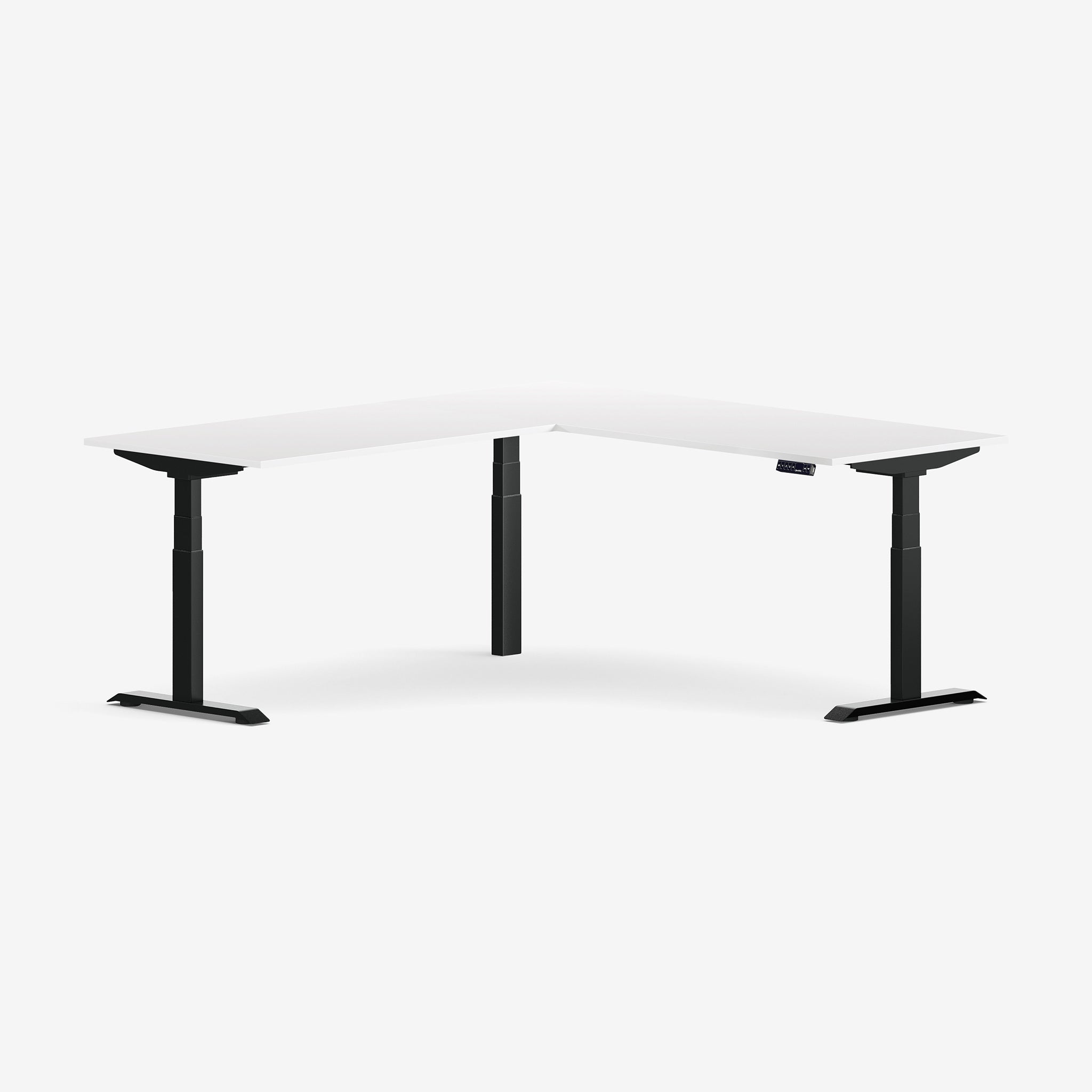 L-Shaped Aspire Wood Laminate Standing Desk