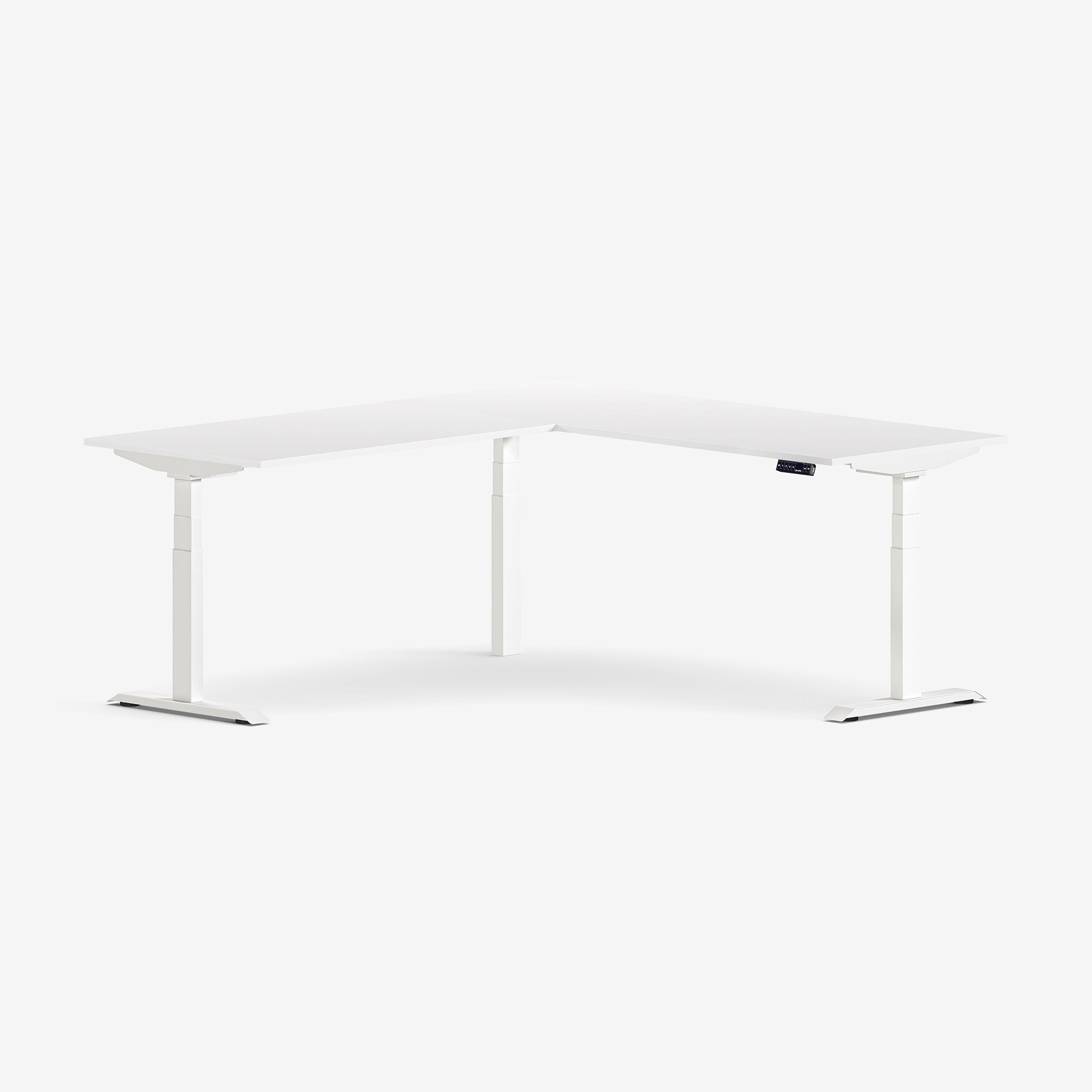 L-Shaped Aspire Wood Laminate Standing Desk