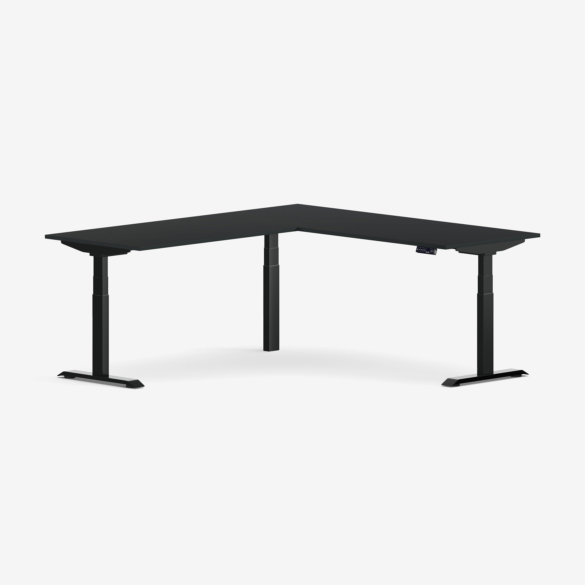 L-Shaped Aspire Wood Laminate Standing Desk