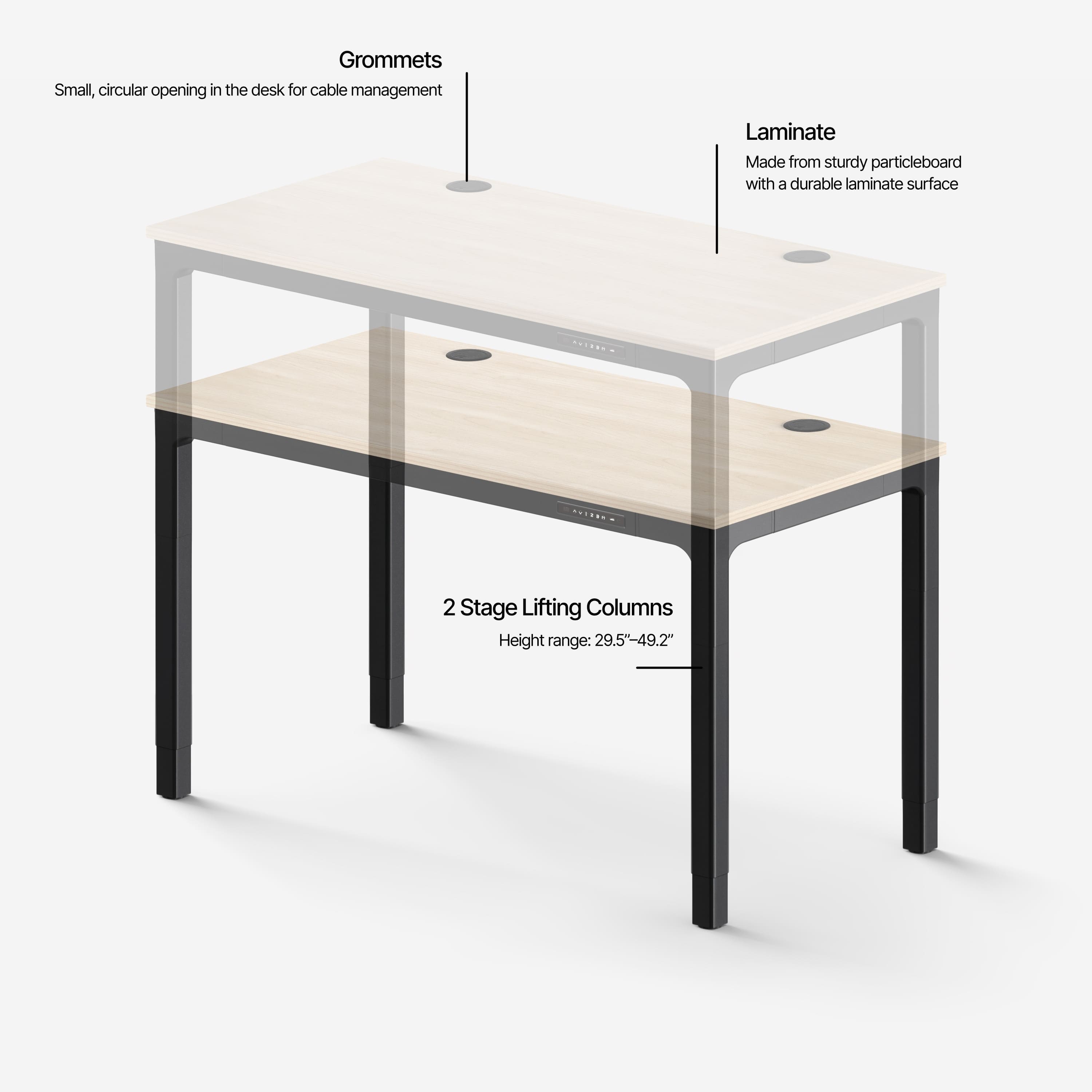 Bureau Ajustable Leva en Laminé