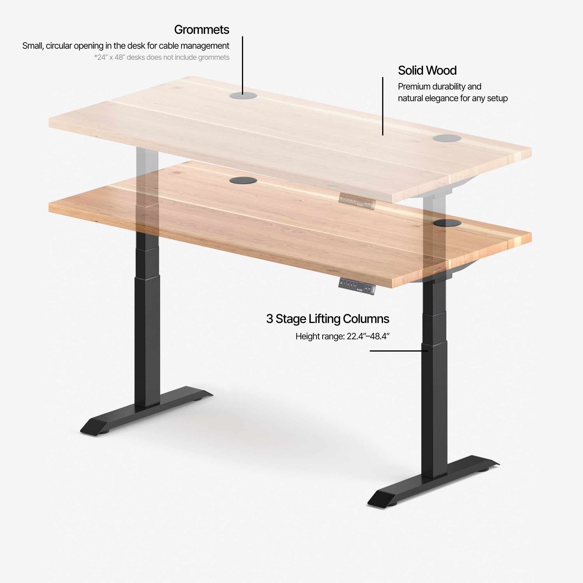 Aspire Standing Desk (Solid Cherry)