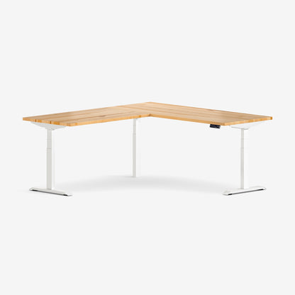 L-Shaped Aspire Solid Wood Standing Desk