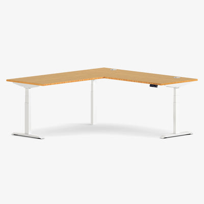 L-Shaped Aspire Solid Wood Standing Desk