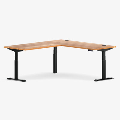 L-Shaped Aspire Solid Wood Standing Desk