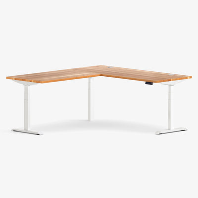 L-Shaped Aspire Solid Wood Standing Desk