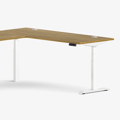 L-Shaped Aspire Wood Laminate Standing Desk
