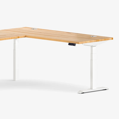 L-Shaped Aspire Solid Wood Standing Desk
