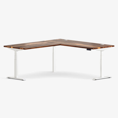 L-Shaped Aspire Solid Wood Standing Desk