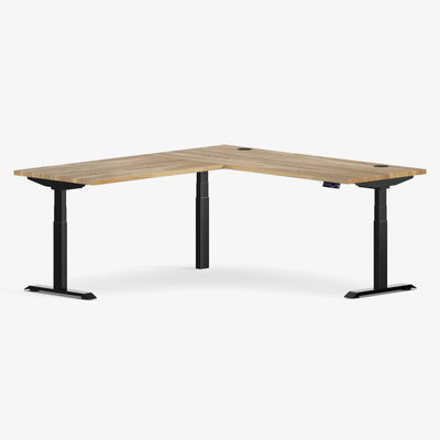 L-Shaped Aspire Solid Wood Standing Desk