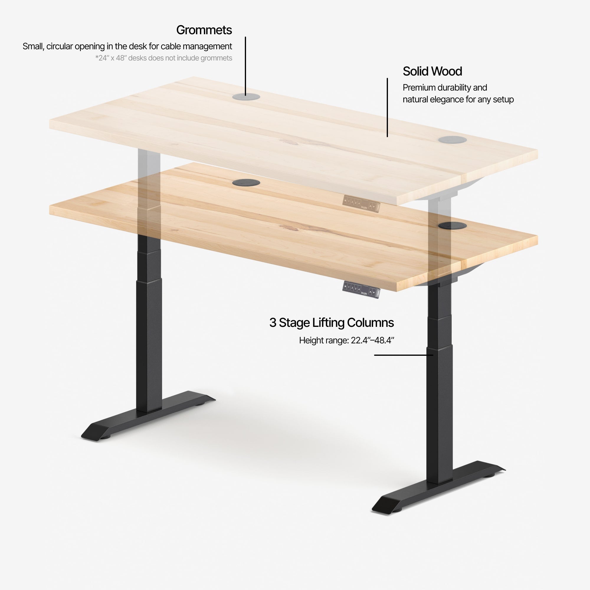 Aspire Standing Desk (Solid Maple)