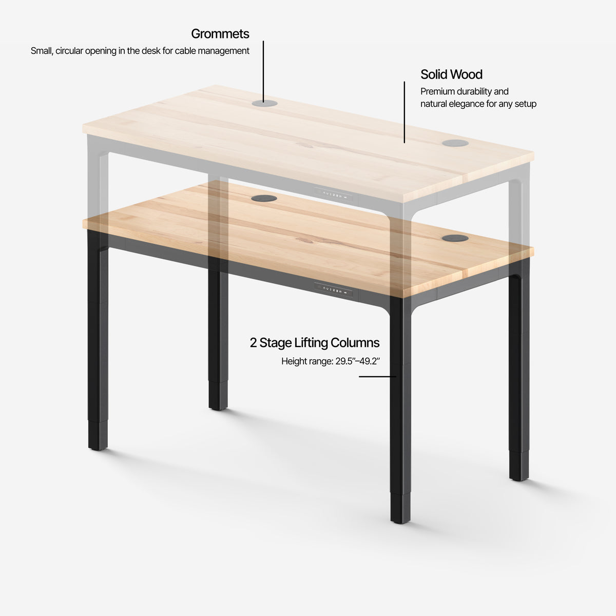 Leva Solid Wood Standing Desk