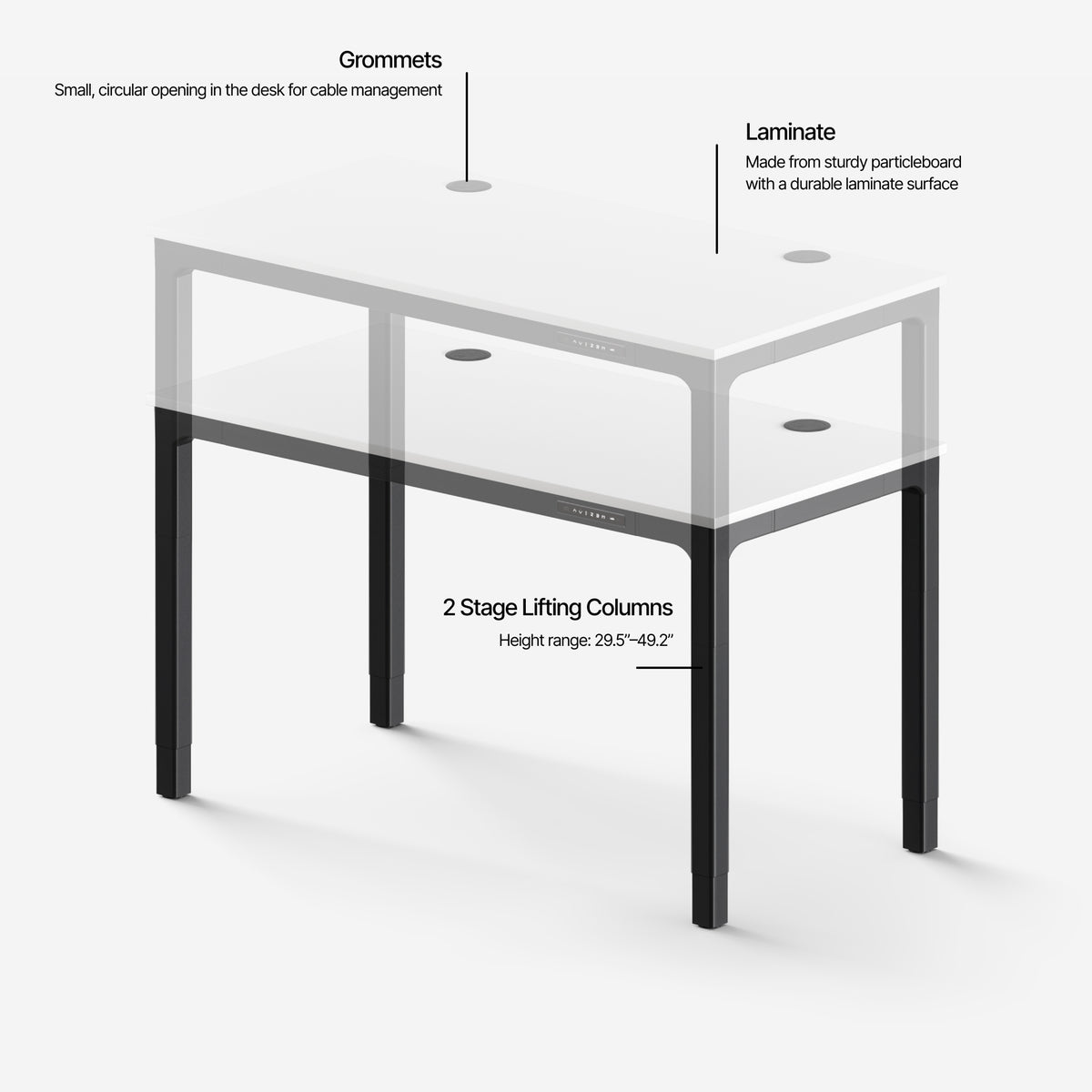 Bureau Ajustable Leva en Laminé